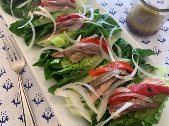 Romaine Lettuce Heart and Anchovy Salad